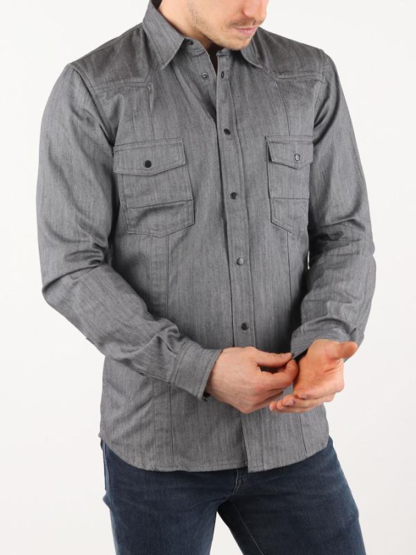 Košile Diesel STUBAL-BIS CAMICIA Šedá