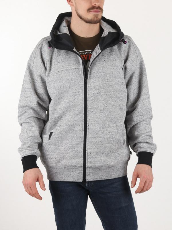 Mikina Converse MIXED MEDIA MIDWEIGHT FULL ZIP HOODIE Šedá