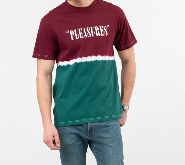 PLEASURES Utah Dip Dye Tee Maroon