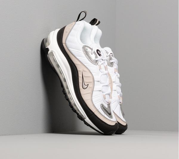 Nike W Air Max 98 White/ Metallic Silver-Desert Sand-Black