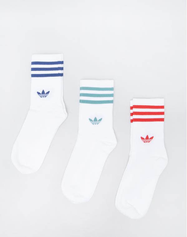 adidas Originals Mid Cut Crew Sock White/ White/ White 35-38