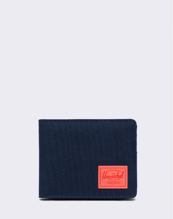 Herschel Supply Roy + Coin RFID Peacoat/ Hot Coral Reflective