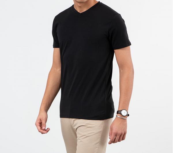 SELECTED V-Neck Tee Black