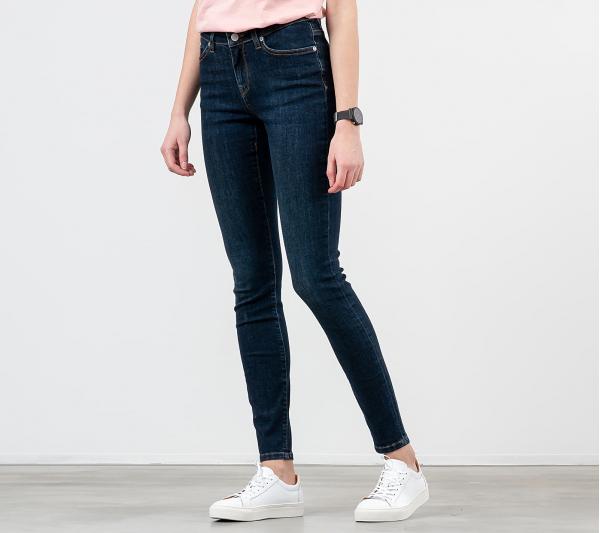 SELECTED Mid Waist Skinny Fit Jeans Dark Blue Denim