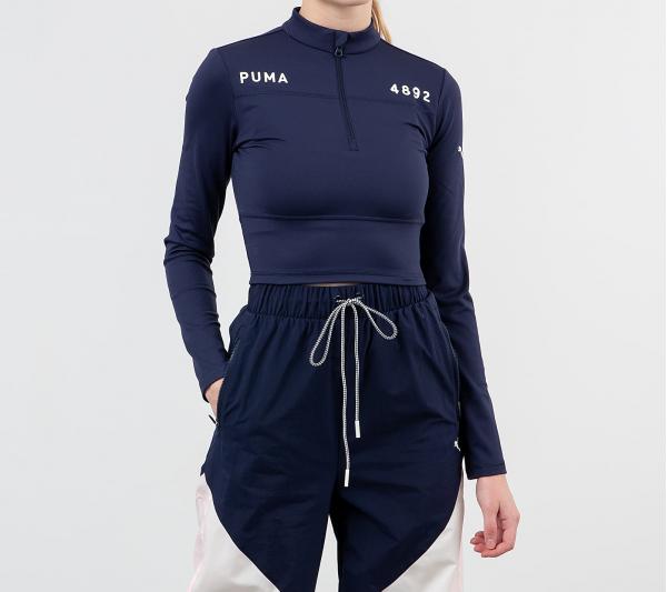Puma x Selena Gomez Cropped Half Zip Top Blue
