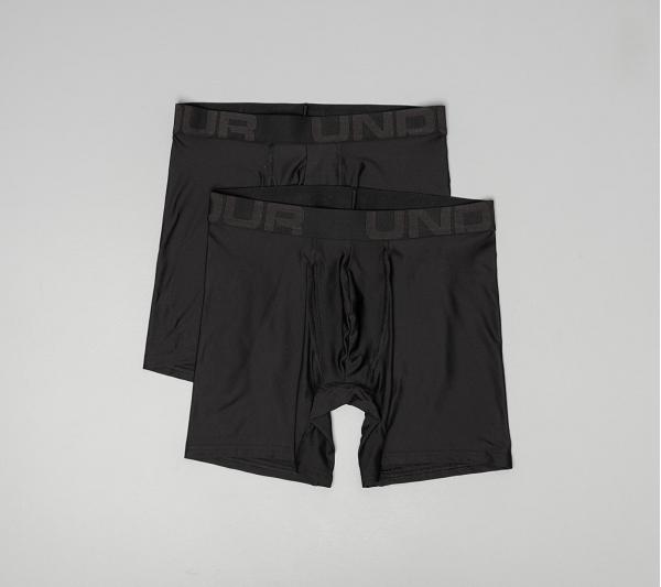 Under Armour Tech 6In 2 Pack Boxerjock Black