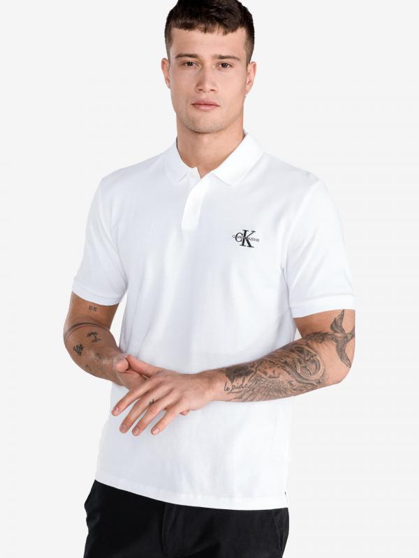 Polo triko Calvin Klein Bílá