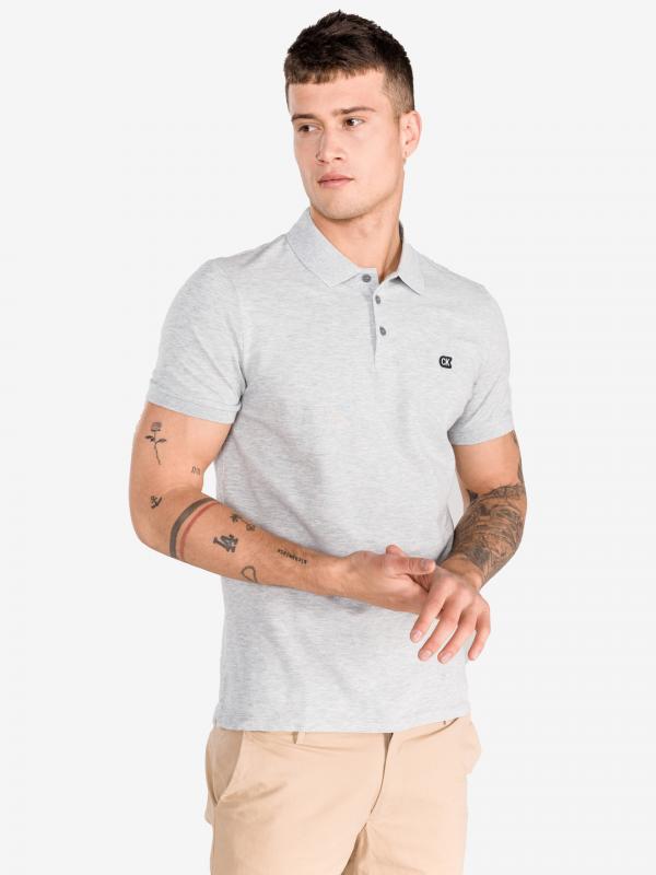 Polo triko Calvin Klein Šedá
