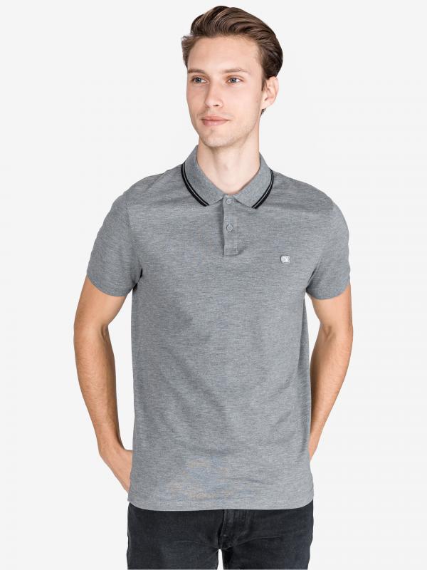 Polo triko Calvin Klein Šedá