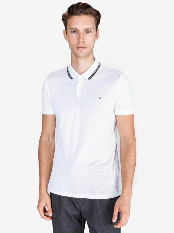 Polo triko Calvin Klein Bílá