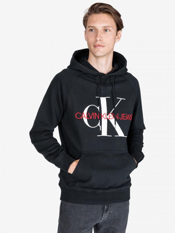 Monogram Mikina Calvin Klein Černá