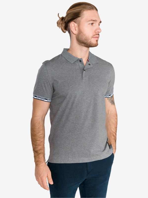 Polo triko Tommy Hilfiger Šedá