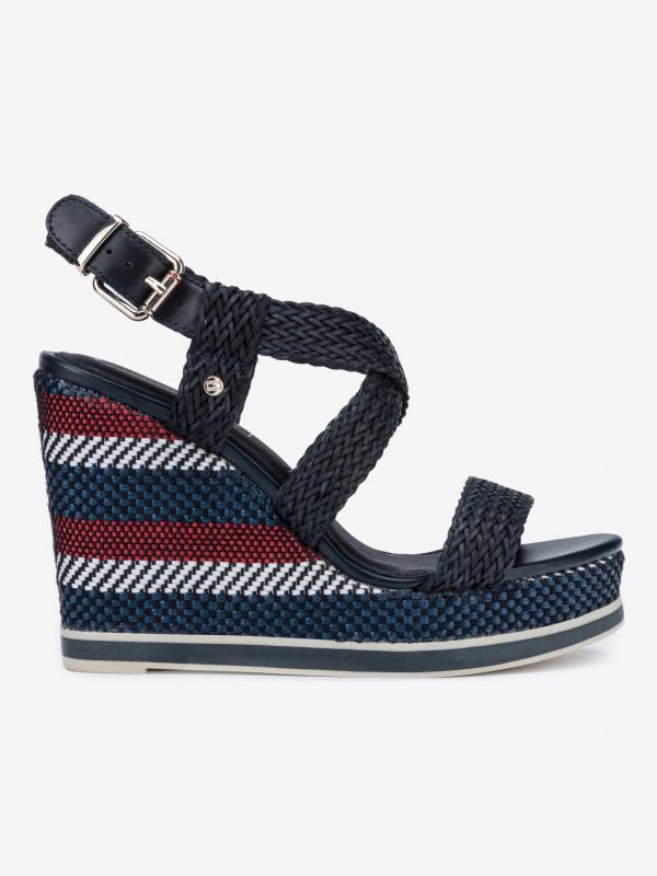 Klínová obuv Tommy Hilfiger Modrá
