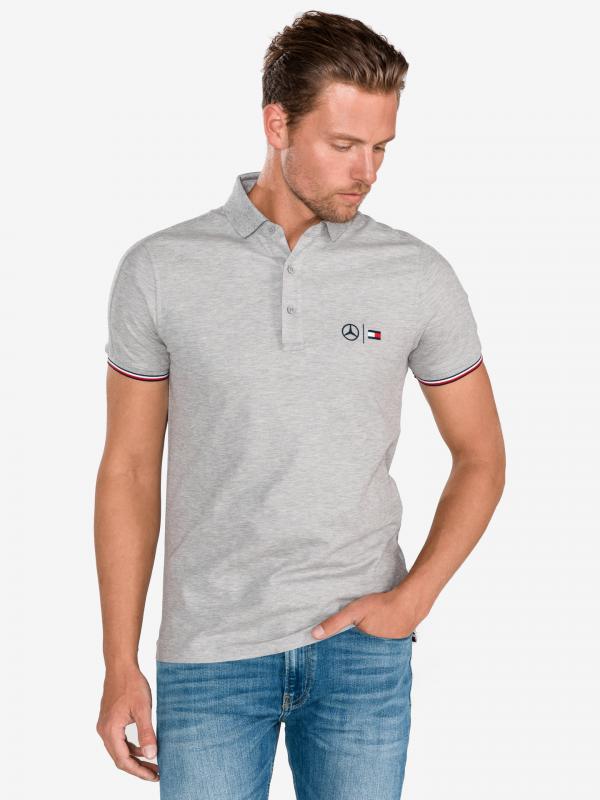 Polo triko Tommy Hilfiger Šedá