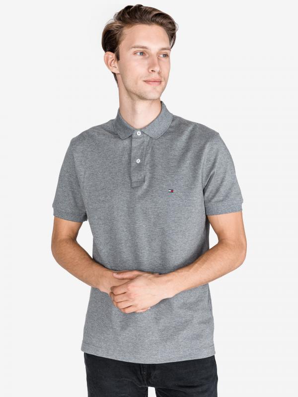 Polo triko Tommy Hilfiger Šedá