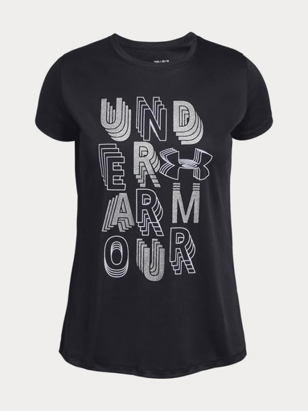 Tričko Under Armour Linear Wordmark Ss Černá