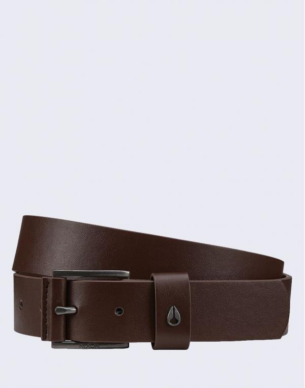 Nixon Americana Leather Belt DARKBROWN M