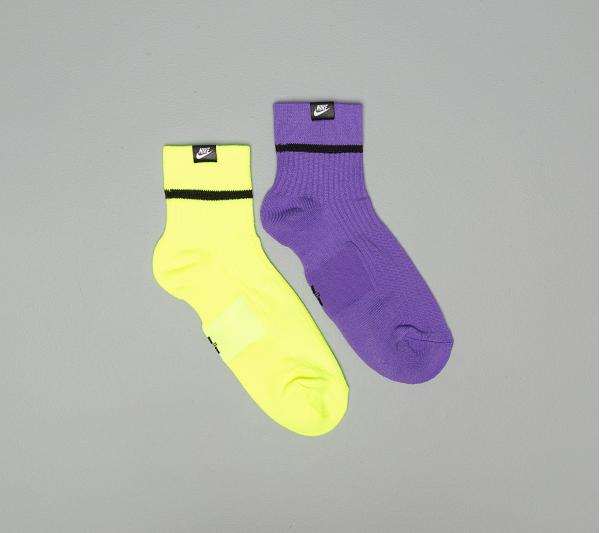 Nike Sneaker Sox Ankle 2 Pair - Hi Viz Multi-Color