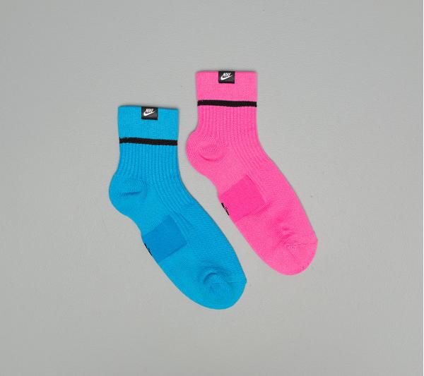 Nike Sneaker Sox Ankle 2 Pair - Hi Viz Multi-Color