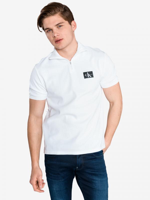 Polo triko Calvin Klein Bílá