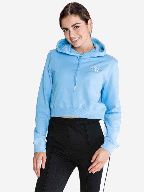 Monogram Mikina Calvin Klein Modrá