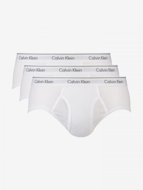 Slipy 3 ks Calvin Klein Bílá