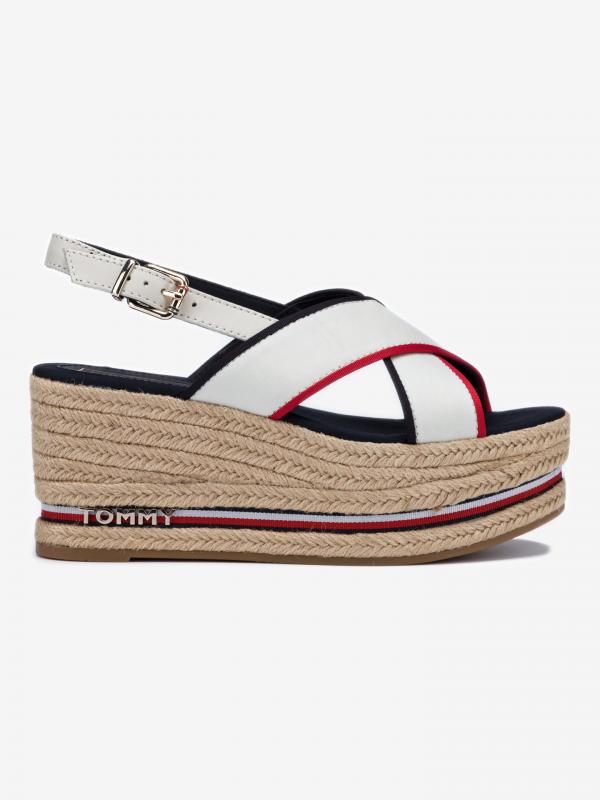 Klínová obuv Tommy Hilfiger Bílá
