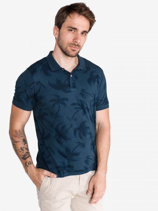 Allover Palm Polo triko Tommy Hilfiger Modrá