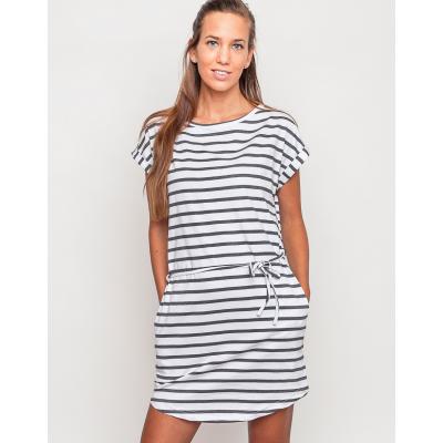 Šaty Wemoto Kano Stripe White Darkgrey Melange