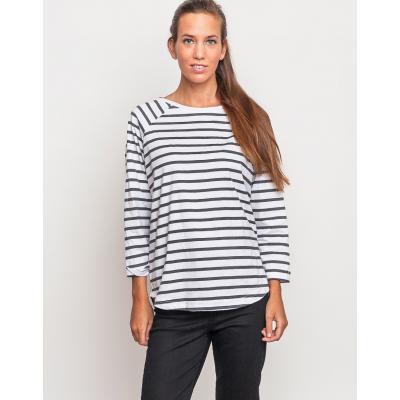 Triko Wemoto Shane Stripe White Darkgrey Melange