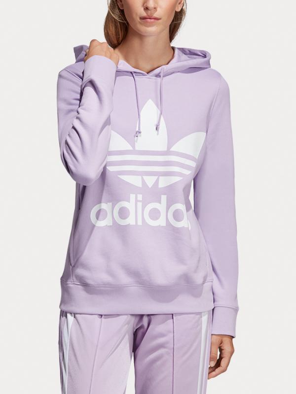 Mikina adidas Originals Trefoil Hoodie Fialová