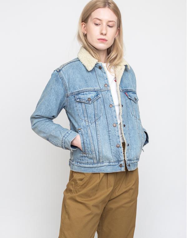 Levi's® Ex-boyfriend Sherpa Trucker Light Indigo M