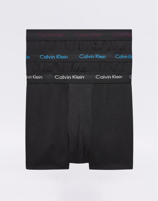 Calvin Klein Low Rise Trunk 3pk Tolerance/ Wet Weather/ Blue Logo L