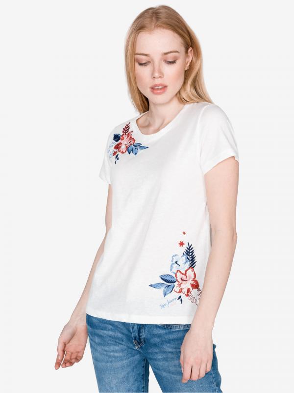 Dhalia Triko Pepe Jeans Bílá