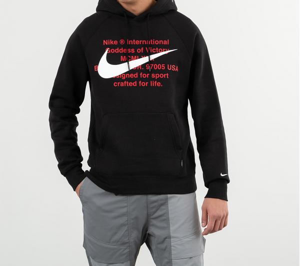 Nike Sportswear Swoosh Pullover BB Hoodie Black/ White