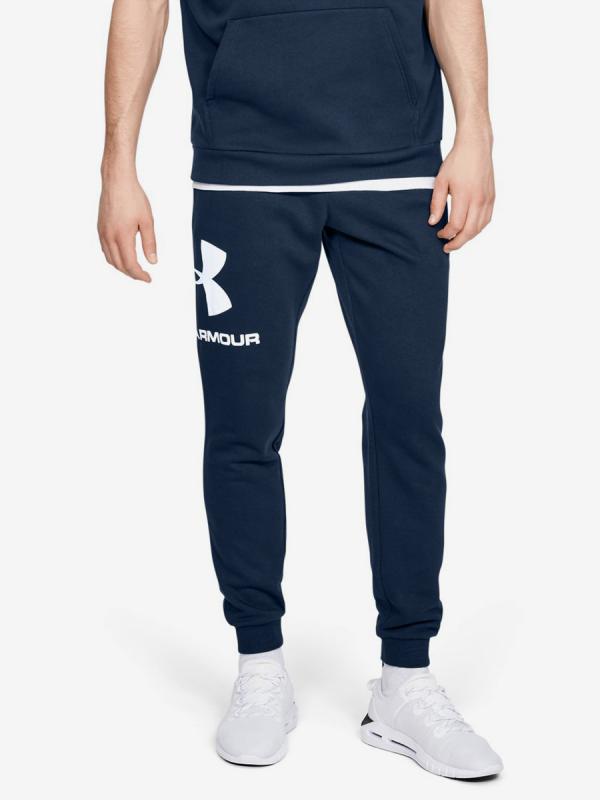 Tepláky Under Armour RIVAL FLEECE SPORTSTYLE LOGO JOGGER-NVY Modrá