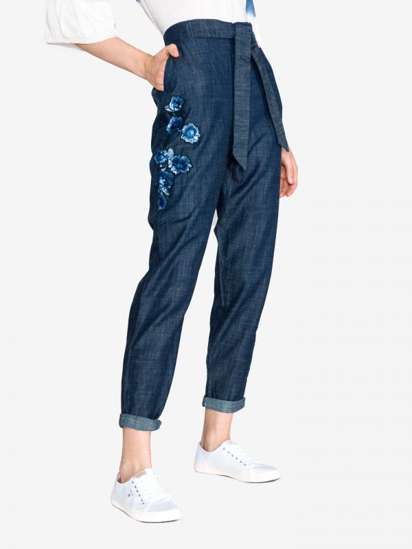 Kalhoty TWINSET Modrá