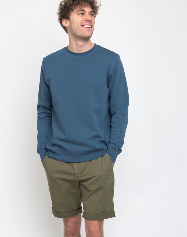 By Garment Makers The Organic Sweatshirt Petroleum Blue L