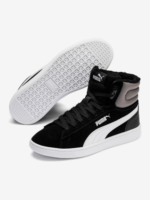 Boty Puma Vikky V2 Mid Fur Jr Černá