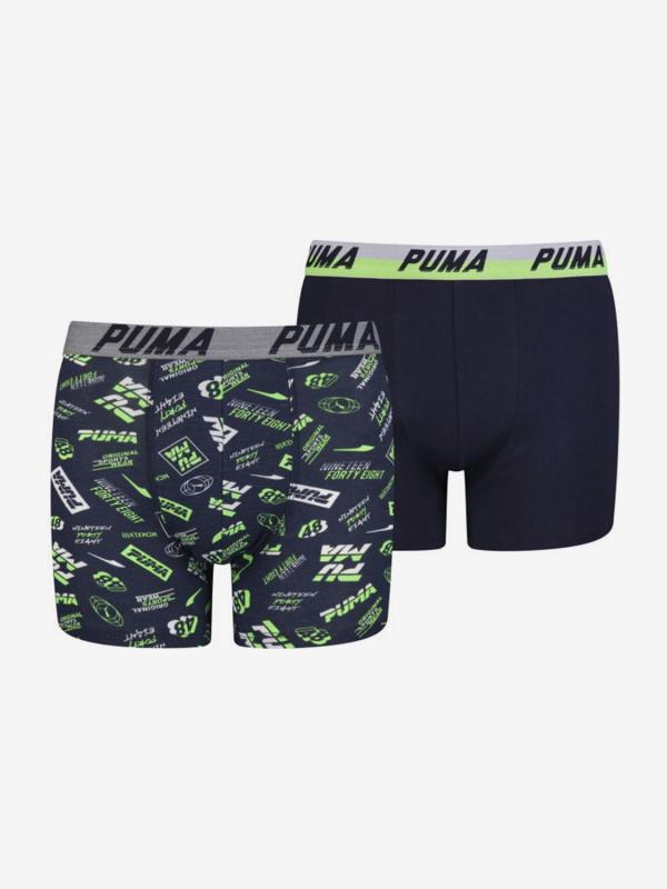 Boxerky Puma Boxer 2 Pack Seasonal 1948 Print Boys Modrá