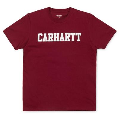 Carhartt WIP S/S College T-Shirt Chianti/ White