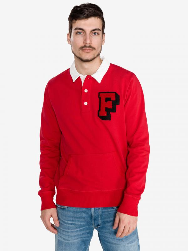 Polo mikina Franklin & Marshall Červená