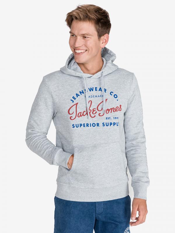 Logo Mikina Jack & Jones Šedá