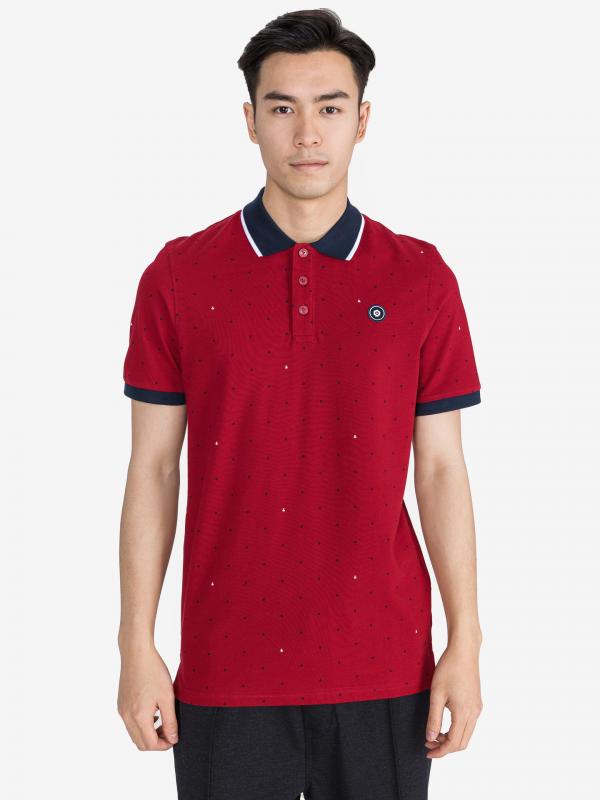 Aop Polo triko Jack & Jones Červená