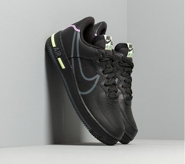 Nike Air Force 1 React Black/ Anthracite-Violet Star-Barely Volt