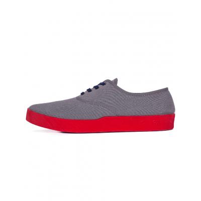 Sneakers - tenisky Oli13 Oxford Oxford Grey/Red canvas