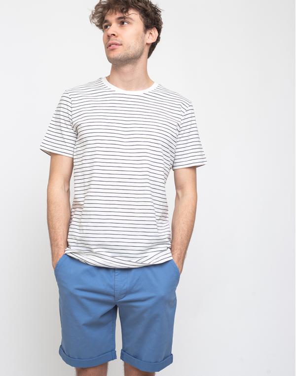 By Garment Makers The Organic Striped Tee Navy Blazer L