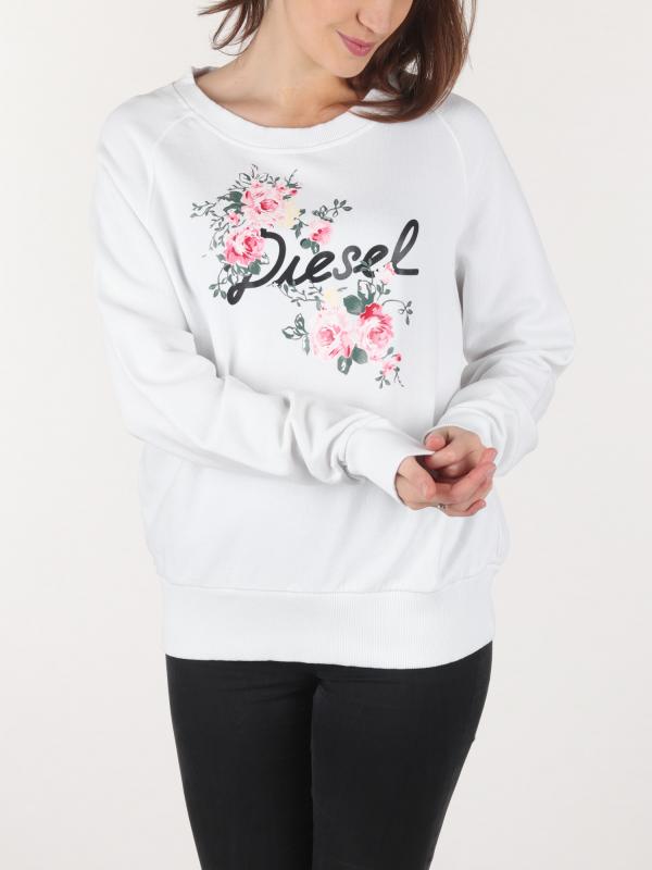 Mikina Diesel F-Sven-Flower Felpa Bílá