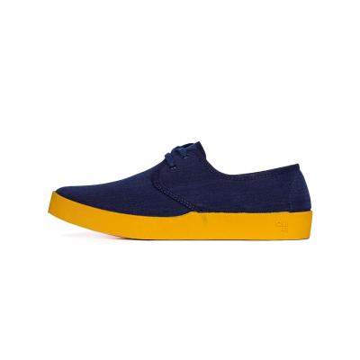 Sneakers - tenisky Oli13 Derby Derby Navy Blue/Yellow canvas