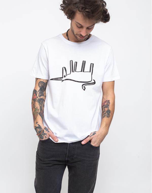 Unicorn Attacks The Dead One Tee White L